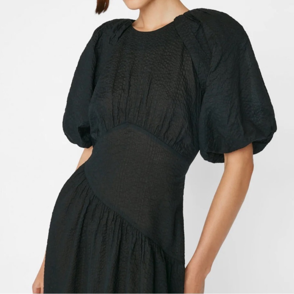 FRAME Women's Gathered Seam Puff Sleeve Dress - Picture 7 of 11